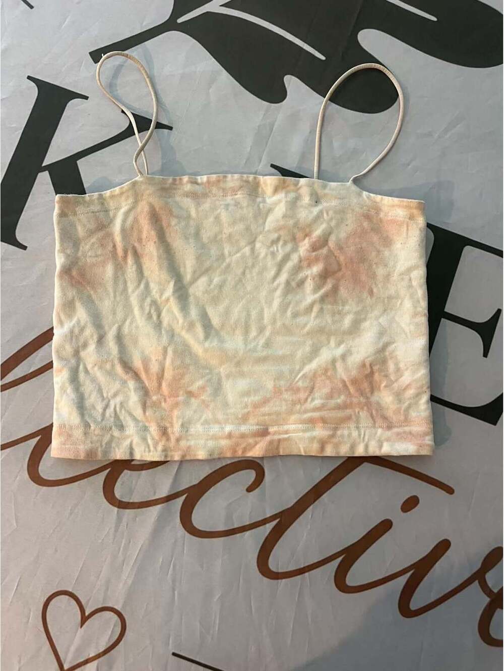 American Eagle Tie-Dye Spaghetti Strap Crop Top Medium